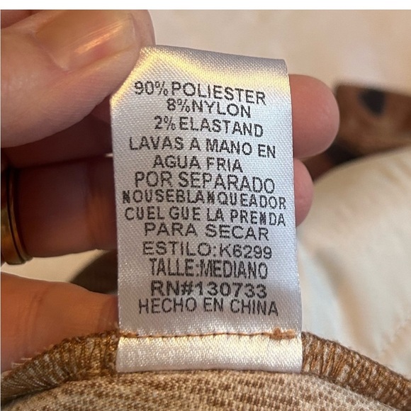 Umgee lightweight brown skirt with black hearts size M - Picture 6 of 7